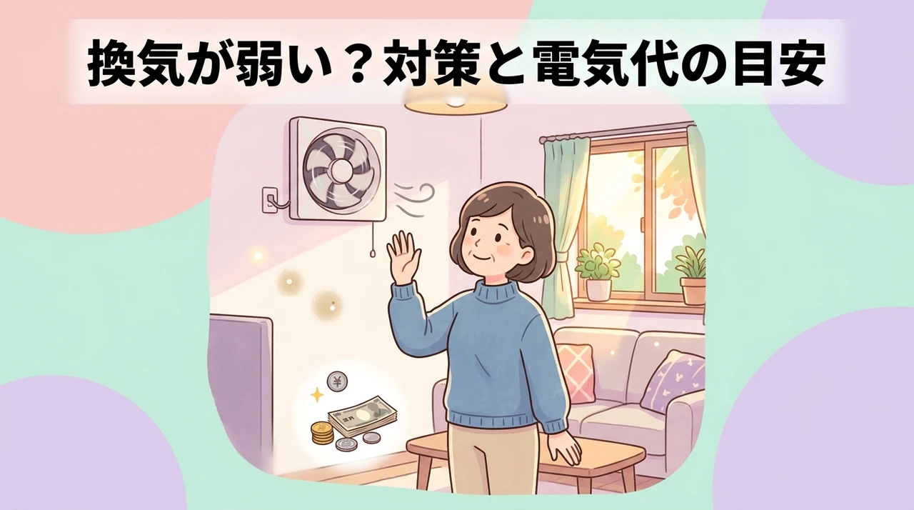換気が弱い時の対策と電気代の目安