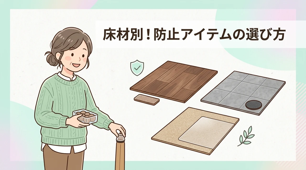 床の材質に合わせた防止アイテムの選び方