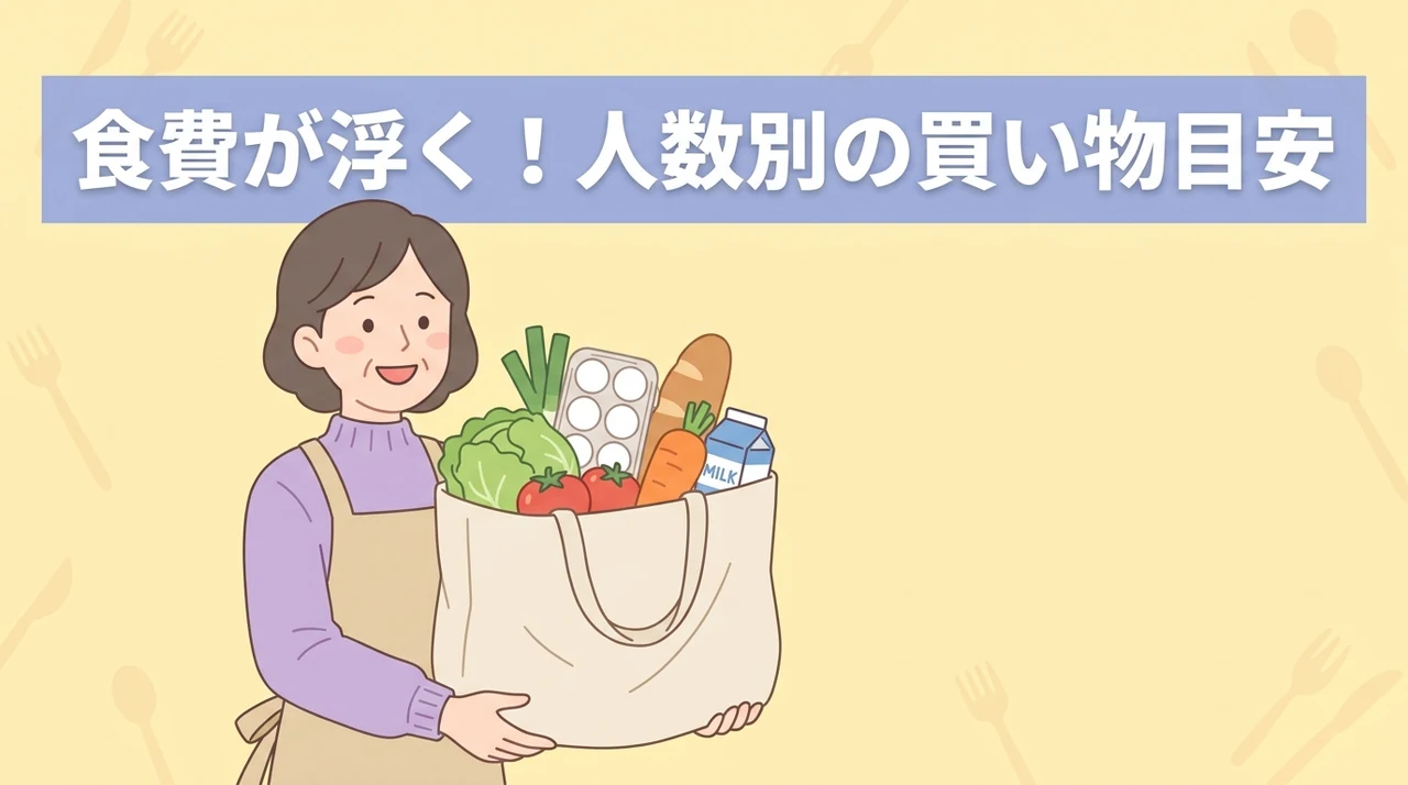 世帯人数別・食費を最適化する買い物量の目安