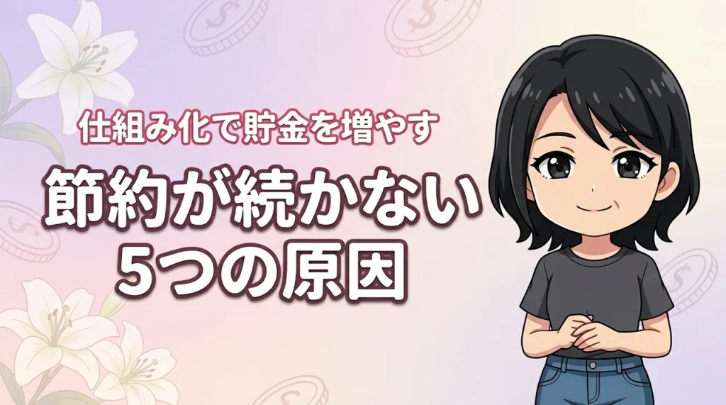 節約生活が続かない5つの根本原因とは？意志不要で貯金を増やす仕組み化のコツ