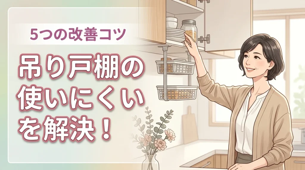 キッチンの吊り戸棚が使いにくい！5つの解決策で高い場所も劇的に使いやすくなるコツ