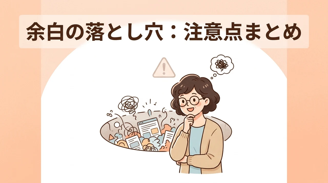 余白を維持する際に注意すべきデメリット